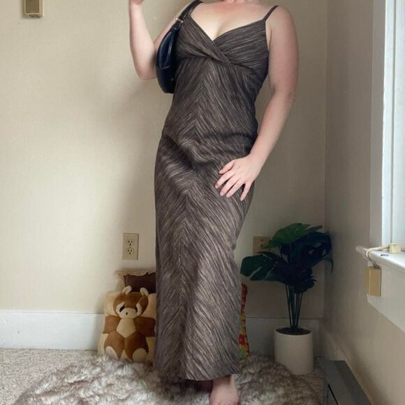 Vintage brown linen blend maxi dress - Picture 6 of 6